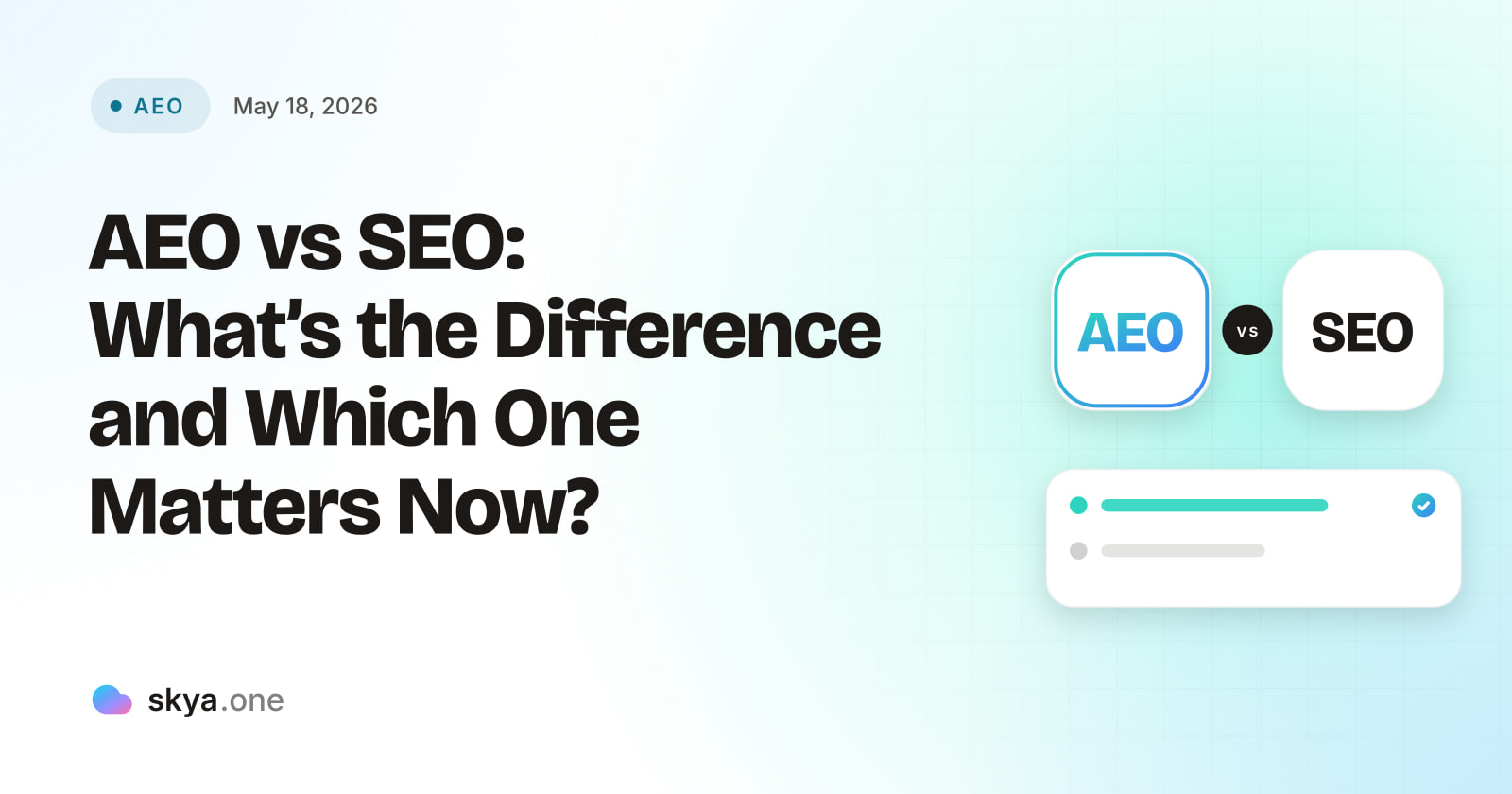 SKYA Journal AEO cover: AEO vs SEO: What's the Difference and Which One Matters Now?