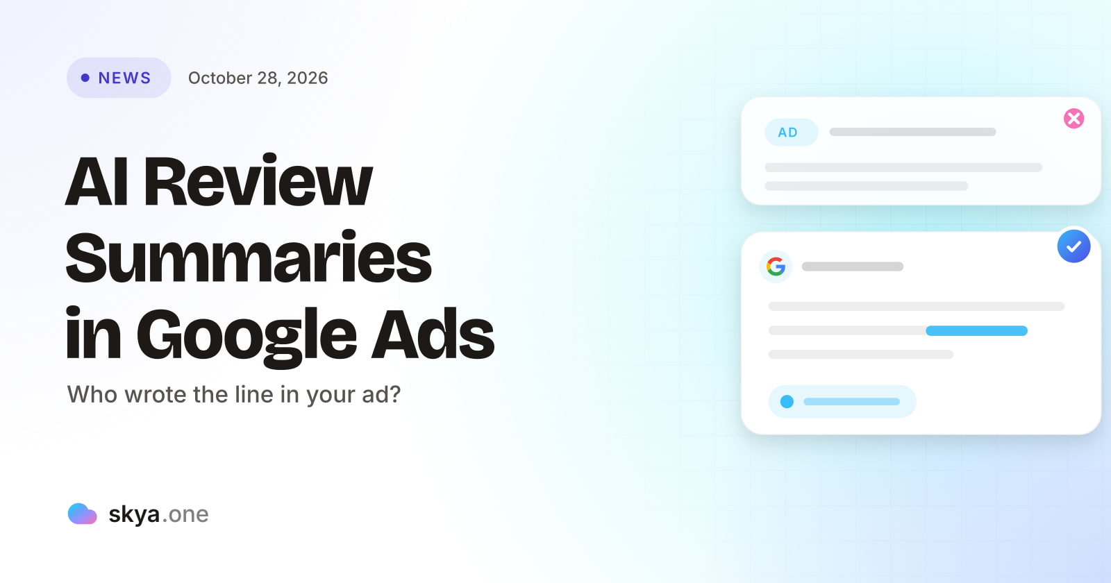 SKYA Journal News cover: AI Review Summaries in Google Ads