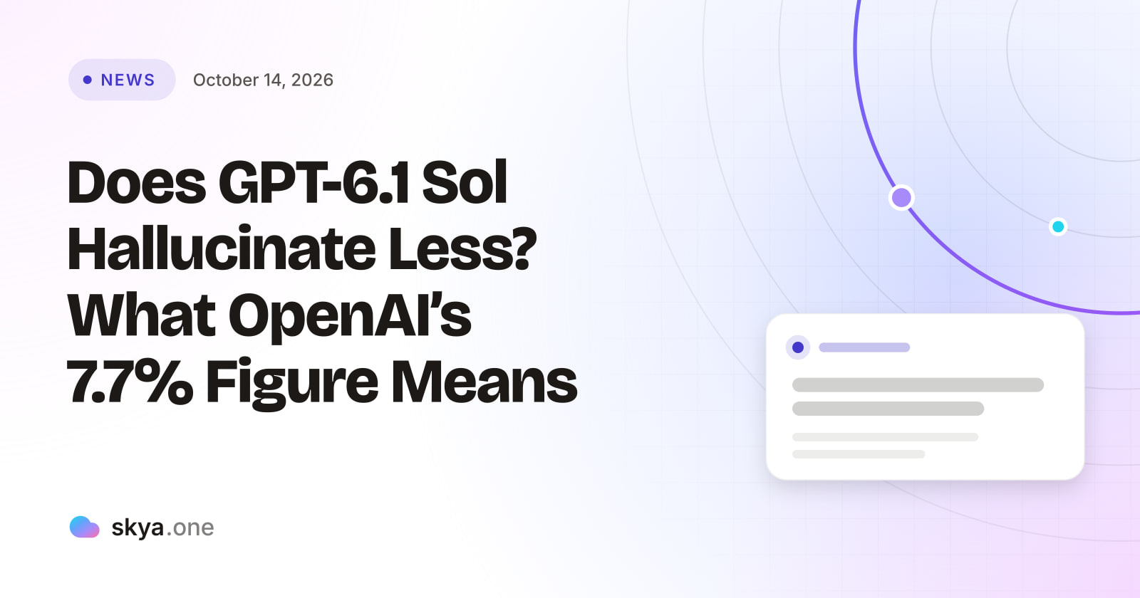 SKYA Journal News cover: Does GPT-6.1 Sol Hallucinate Less? What OpenAI's 7.7% Figure Means