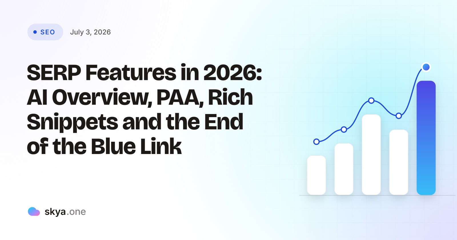 SKYA Journal SEO cover: SERP Features in 2026: AI Overview, PAA, Rich Snippets and the End of the Blue Link