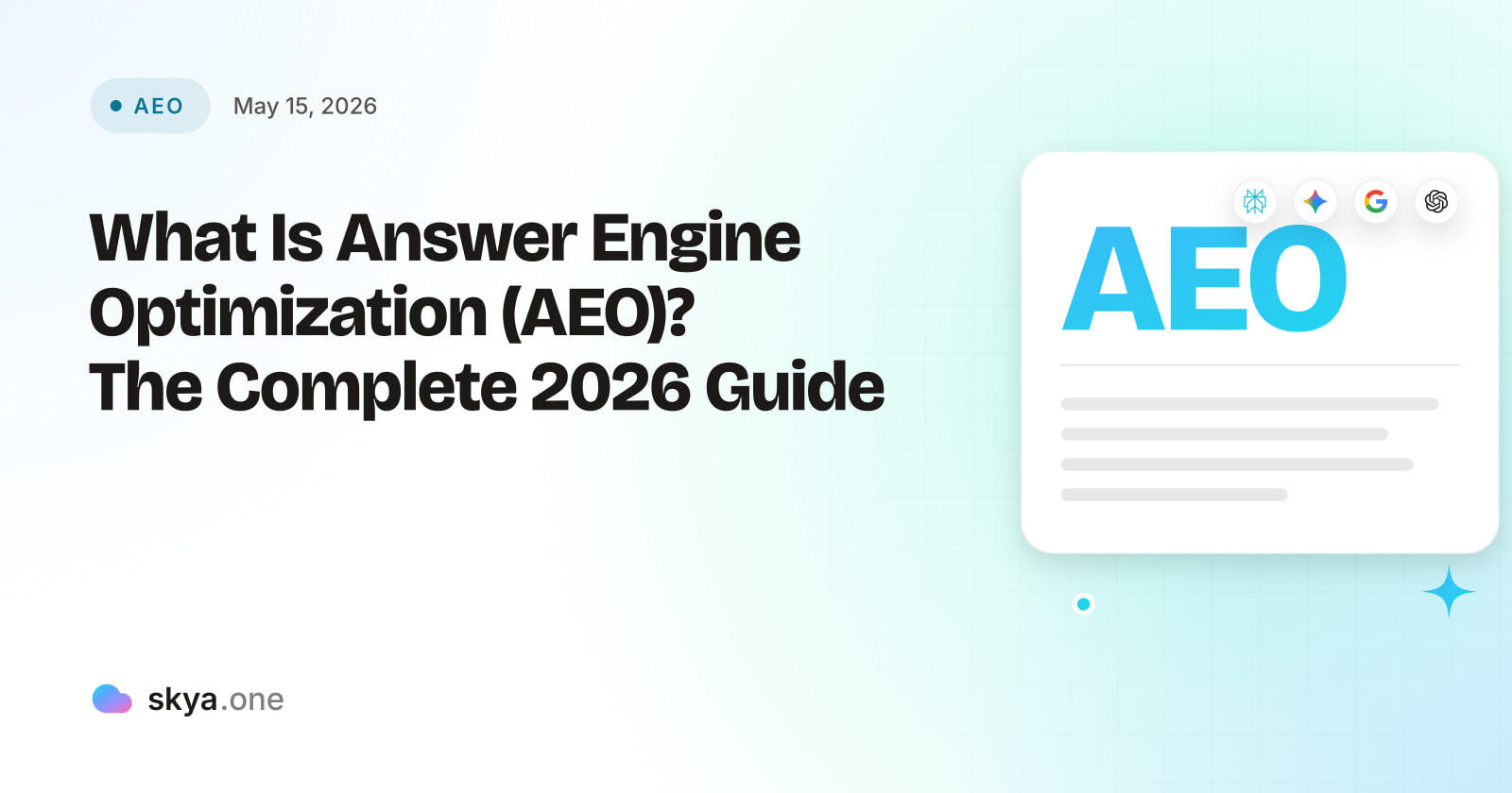SKYA Journal AEO cover: What Is Answer Engine Optimization (AEO)? The Complete 2026 Guide